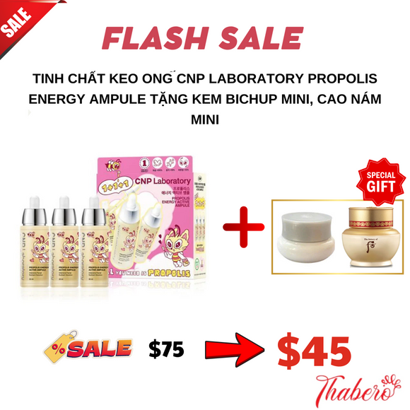 Tinh chất keo ong CNP Laboratory Propolis Energy Ampule Tặng Kem bichup mini, cao nám mini