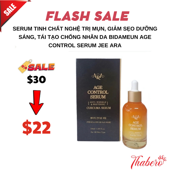 Serum Tinh chất nghệ trị mụn, giảm sẹo dưỡng sáng, tái tạo chống nhăn  da Bidameun age control serum Jee Ara