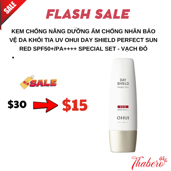 Kem Chống Nắng dưỡng ẩm chống nhăn  bảo vệ da khỏi tia UV Ohui Day Shield Perfect Sun Red SPF50+/PA++++ Special Set - Vạch đỏ
