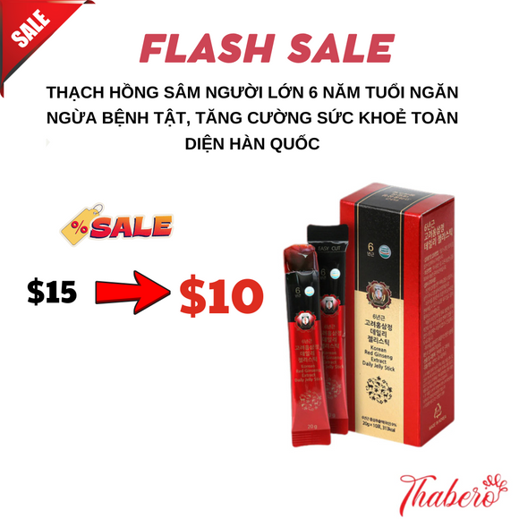 Thạch hồng sâm người lớn 6 năm tuổi ngăn ngừa bệnh tật, tăng cường sức khoẻ toàn diện Hàn Quốc