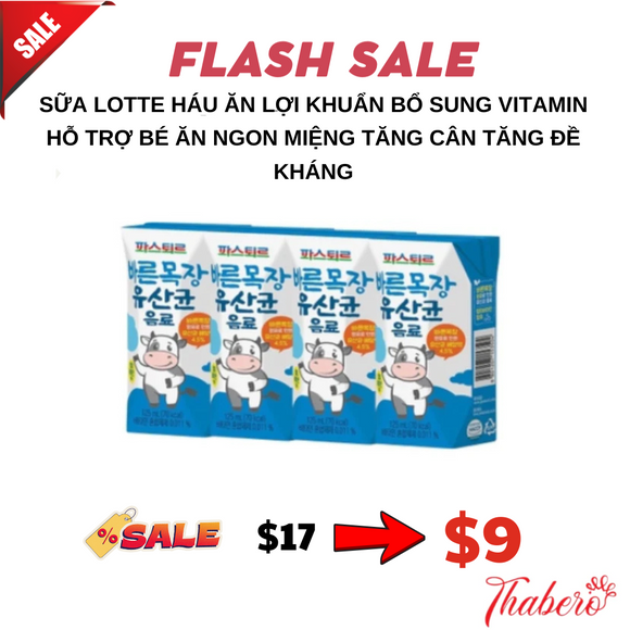 Sữa Lotte háu ăn lợi khuẩn bổ sung vitamin hỗ trợ bé ăn ngon miệng tăng cân tăng đề kháng - HSD tháng 11 ngày 14 , 2025