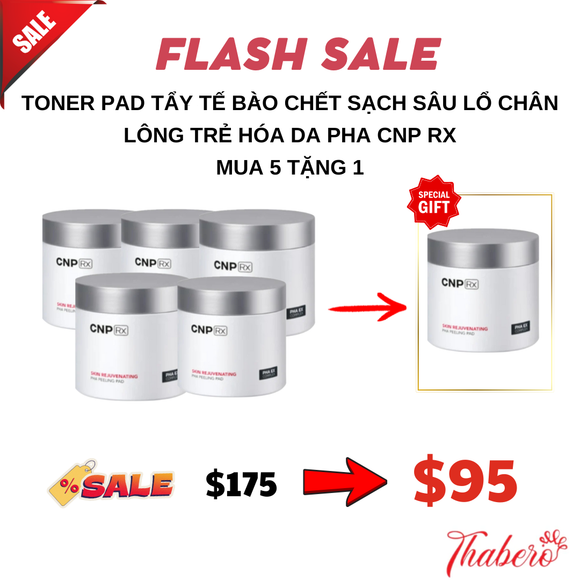 Toner Pad  Tẩy Tế Bào Chết sạch sâu lổ chân lông  Trẻ Hóa Da PHA CNP RX mua 5 tặng 1 = 6 HỘP