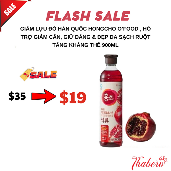 Giấm Lựu Đỏ Hàn Quốc HongCho O’food , Hỗ Trợ Giảm Cân, Giữ Dáng & Đẹp Da sạch ruột tăng kháng thể 900ml
