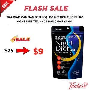 Trà giảm cân ban đêm loại bỏ mỡ tích tụ Orihiro Night Diet Tea Nhật Bản ( màu xanh )