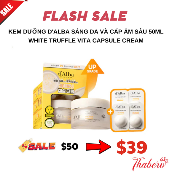 Kem Dưỡng d'Alba Sáng Da Và Cấp Ẩm Sâu 50ml White Truffle Vita Capsule Cream