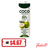 Nước Dừa Tươi 100% Coco Town Natural Coconut Water( 1000ml): HSD:2027/01/19