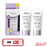 Set Kem Chống Nắng Nâng Tone Tím D'Alba Waterfull Tone-Up Sun Cream Purple SPF50+ PA++++ (2 x 50ml)- MÀU TÍM
