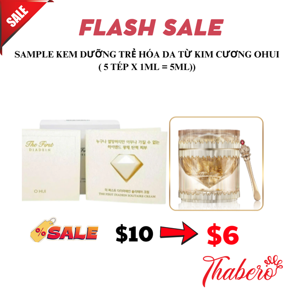 Sample Kem dưỡng trẻ hóa da từ bột kim cương OHUI The First Diadein Solitaire Cream (5 tép x 1 ml = 5ml)