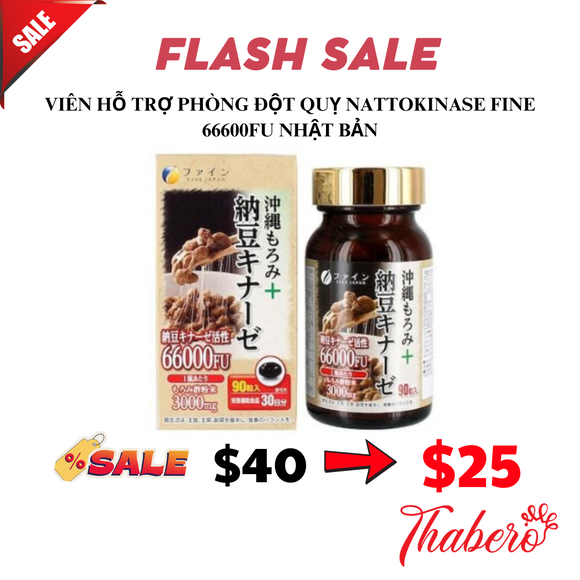 Viên uống hỗ trợ phòng ngừa đột quỵ Nattokinase Fine 66000fu Nhật Bản