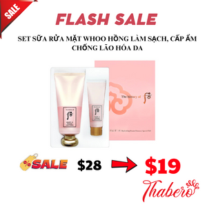 Set Sữa Rửa Mặt Whoo hồng làm sạch , cấp ẩm , chống lão hoá da  Gongjinhyang Soo Hydrating Foam Cleanser