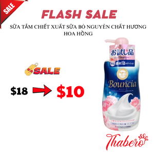 Sữa tắm chiết xuất sữa bò nguyên chất quyến rũ, dưỡng ẩm tự nhiên Bouncia - Hương hoa hồng