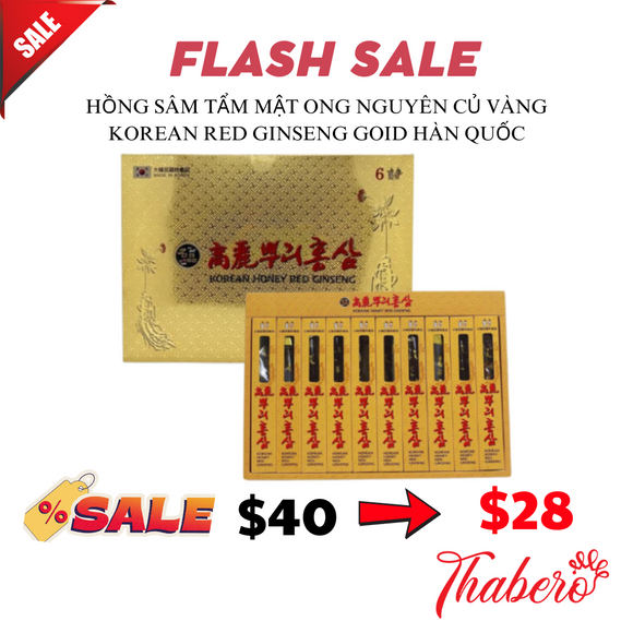 Hồng sâm tẩm mật ong nguyên củ vàng Korean Red Ginseng Gold Hàn Quốc
