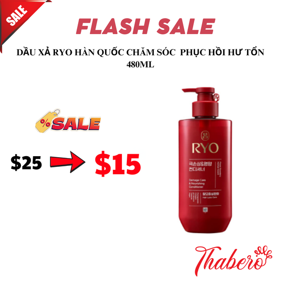Dầu Xả Ryo Hàn Quốc Chăm Sóc Và Nuôi Dưỡng Tóc Hư + giúp suôn mượt chống rụng tóc   Hair Damage Care & Nourishing -Ryo sâm đỏ