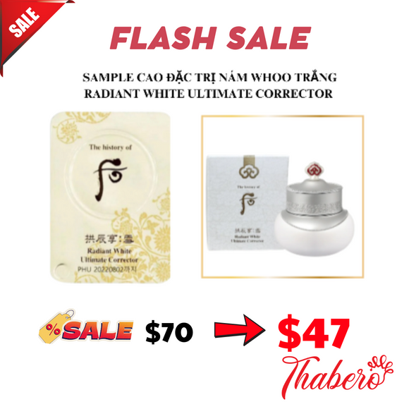 Sample Cao Đặc Trị Nám Whoo Trắng Radiant White Ultimate Corrector (150 viên x 0.5ml = 75ml)