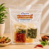 Bánh tráng sa tế mỡ hành rau răm.