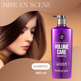Dầu gội collagen giúp phòng tóc bồng bềnh tự nhiên Mise En Scène Professional Volume Care Purple Collagen Shampoo 680ml
