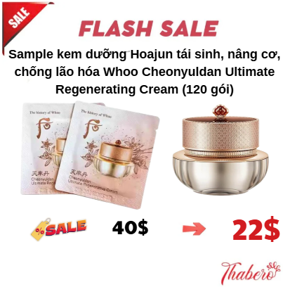 Sample kem dưỡng Hoajun tái sinh, nâng cơ, chống lão hóa Whoo Cheonyuldan Ultimate Regenerating Cream (120 gói)