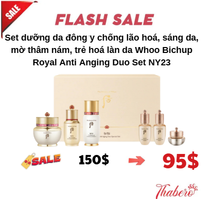Set dưỡng da đông y chống lão hoá, sáng da, mờ thâm nám, trẻ hoá làn da Whoo Bichup Royal Anti Anging Duo Set NY23
