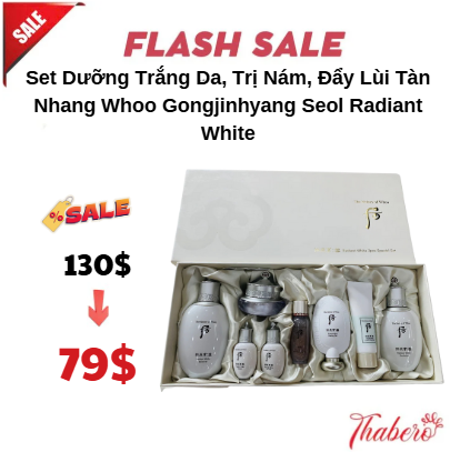 Set Dưỡng Trắng Da, Trị Nám, Đẩy Lùi Tàn Nhang Whoo Gongjinhyang Seol Radiant White