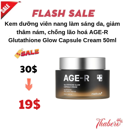 Kem dưỡng viên nang  làm sáng da, giảm thâm nám, chống lão hoá AGE-R Glutathione Glow Capsule Cream 50ml