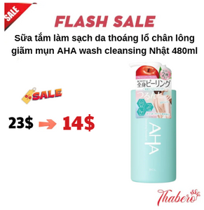 Sữa tắm làm sạch da thoáng lổ chân lông giãm mụn  AHA  wash cleansing Nhật 480ml