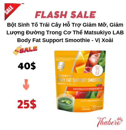 Bột Sinh Tố Trái Cây Hỗ Trợ Giảm Mỡ, Giảm Lượng Đường Trong Cơ Thể Matsukiyo LAB Body Fat Support Smoothie - Vị Xoài