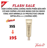 kem chống nắng chống nhăn phiên bản mới có NAD chống lão hoá mạnh cho da Whoo Vàng Anti-Wrinkle UV Protective Cream SPF50+/PA++++ ( không hộp)