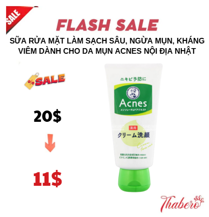 Sữa rửa mặt làm sạch sâu, ngừa mụn, kháng viêm dành cho da mụn Acnes nội địa Nhật