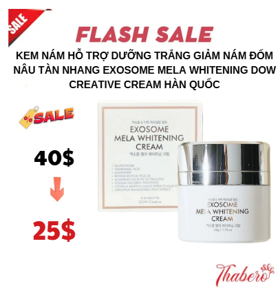 Kem Nám Hỗ Trợ Dưỡng Trắng Giảm Nám Đốm Nâu Tàn Nhang Exosome Mela Whitening DOW Creative Cream Hàn Quốc