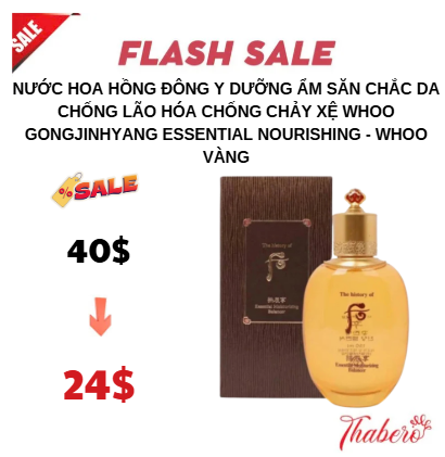 Nước hoa hồng đông y dưỡng ẩm săn chắc da  chống lão hóa chống chảy xệ   Whoo Gongjinhyang Essential Nourishing - WHOO VÀNG