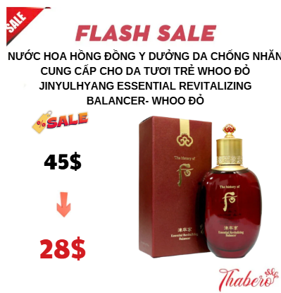 Nước Hoa Hồng Đồng Y dưởng da chống nhăn  Cung Cấp Cho Da Tươi Trẻ Whoo Đỏ Jinyulhyang Essential Revitalizing Balancer- Whoo đỏ