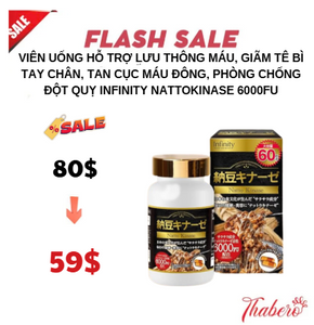 Viên uống hỗ trợ lưu thông máu, giãm tê bì tay chân, tan cục máu đông,  phòng chống đột quỵ Infinity Nattokinase 6000FU