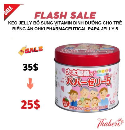 Kẹo jelly bổ sung vitamin dinh dưởng  cho trẻ biếng ăn Ohki Pharmaceutical Papa Jelly 5