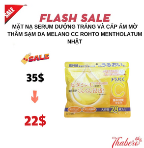 Mặt Nạ serum dưởng trắng và cấp ẩm  mờ thâm sạm da  Melano CC  Rohto Mentholatum Nhật