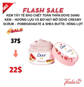 Kem tẩy tế bào chết toàn thân Dove dạng kem – hương lựu và bơ hạt mỡ Dove Creamy Scrub – Pomegranate & Shea Butte- HỒNG LỢT