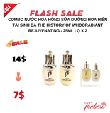 Combo nước hoa hồng sữa dưỡng hoa hiên tái sinh da The History Of WhooRadiant rejuvenating - 25ml lọ x 2