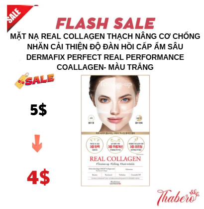 Mặt Nạ Real Collagen thạch nâng cơ chống nhăn cải thiện độ đàn hồi cấp ẩm sâu dermafix Perfect Real Performance CoAllagen- MÀU TRẮNG