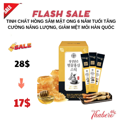 Tinh chất hồng sâm mật ong 6 năm tuổi tăng cường năng lượng, giảm mệt mỏi Hàn Quốc