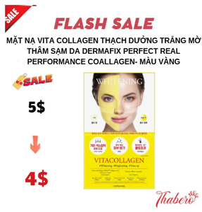 Mặt Nạ Vita Collagen thạch dưởng trắng mờ thâm sạm da  dermafix Perfect Real Performance CoAllagen- MÀU VÀNG