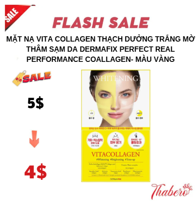 Mặt Nạ Vita Collagen thạch dưởng trắng mờ thâm sạm da  dermafix Perfect Real Performance CoAllagen- MÀU VÀNG