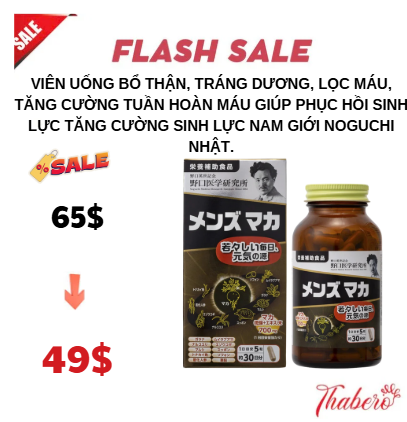 Viên uống bổ thận, tráng dương, lọc máu, tăng cường tuần hoàn máu giúp phục hồi sinh lực tăng cường sinh lực nam giới Noguchi Nhật.