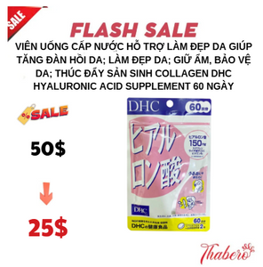 Viên Uống Cấp Nước hỗ trợ làm đẹp da giúp tăng đàn hồi da; làm đẹp da; giữ ẩm, bảo vệ da; thúc đẩy sản sinh collagen DHC Hyaluronic Acid Supplement 60 ngày