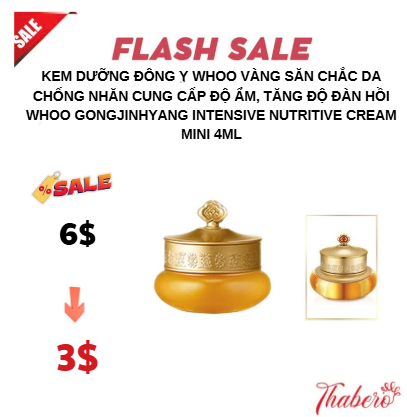 Kem Dưỡng Đông Y whoo vàng săn chắc da chống nhăn cung cấp độ ẩm, tăng độ đàn hồi Whoo Gongjinhyang Intensive Nutritive Cream mini 4ML