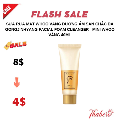 Sữa Rửa Mặt Whoo vàng Dưỡng Ẩm  săn chắc da  Gongjinhyang Facial Foam Cleanser - mini Whoo vàng 40ml