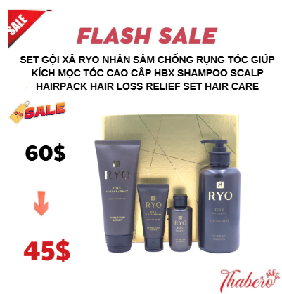 Set Gội Xả Ryo nhân sâm Chống Rụng Tóc giúp kích mọc tóc  Cao Cấp HBX Shampoo Scalp Hairpack Hair Loss Relief Set Hair Care