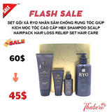 Set Gội Xả Ryo nhân sâm Chống Rụng Tóc giúp kích mọc tóc  Cao Cấp HBX Shampoo Scalp Hairpack Hair Loss Relief Set Hair Care