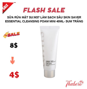 Sữa rửa mặt Su:m37 làm sạch sâu Skin Saver Essential Cleansing Foam MINI  40ml- SUM TRẮNG