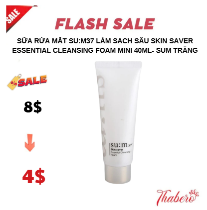Sữa rửa mặt Su:m37 làm sạch sâu Skin Saver Essential Cleansing Foam MINI  40ml- SUM TRẮNG