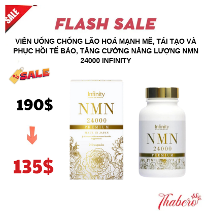 Viên uống chống lão hoá mạnh mẽ, tái tạo và phục hồi tế bào, tăng cường năng lượng NMN 24000 Infinity