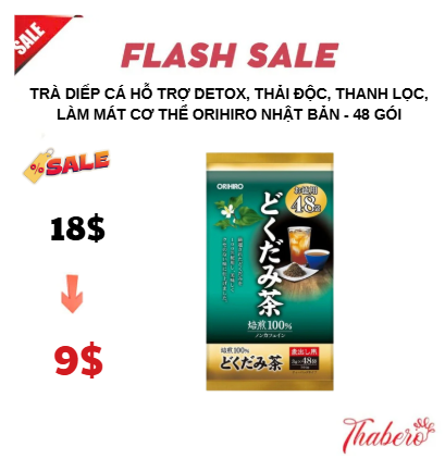 Trà Diếp Cá Hỗ Trợ Detox, Thải Độc, Thanh Lọc, Làm Mát Cơ Thể Orihiro Nhật Bản - 48 gói